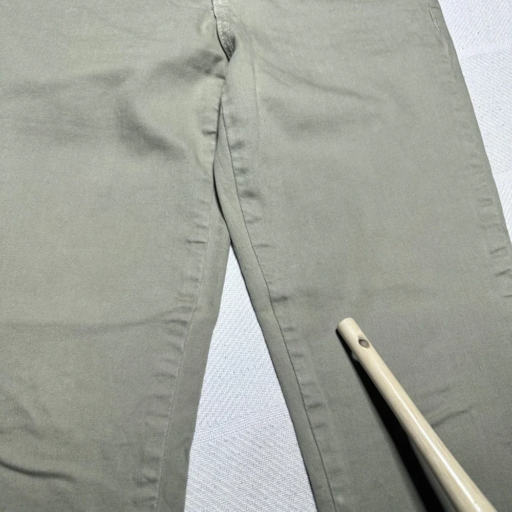 Tory Burch Emmy Ankle Pants Womens 29 Slim Straight Button Hem Olive Green